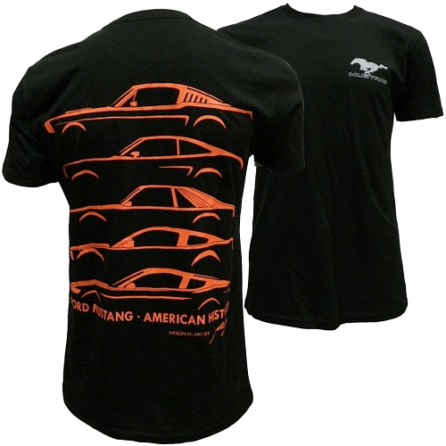 Ford Mustang 'Generations' Men's Black T-Shirt